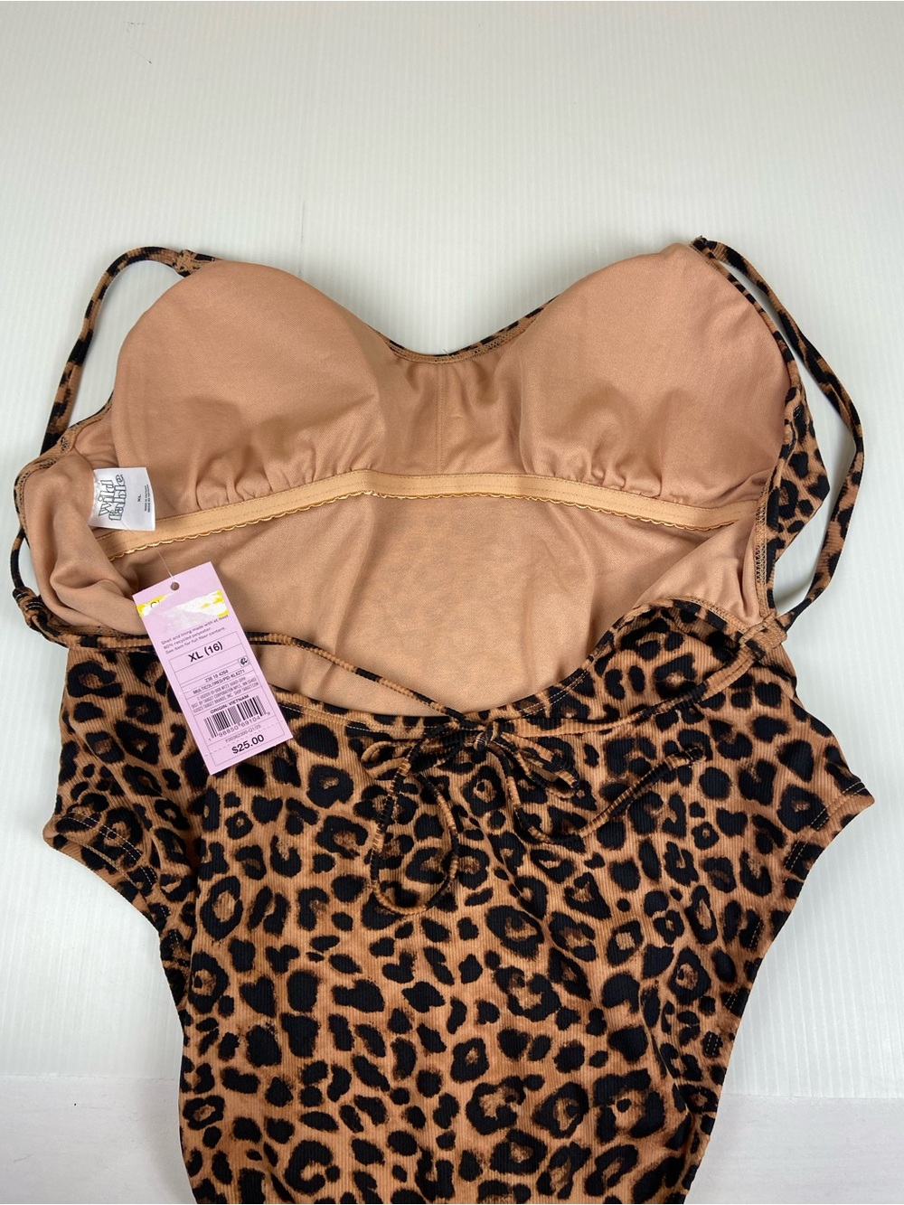 Wild Fable Leopard Print One-Piece Swimsuit XL (16) NWT - Picture 3 of 7